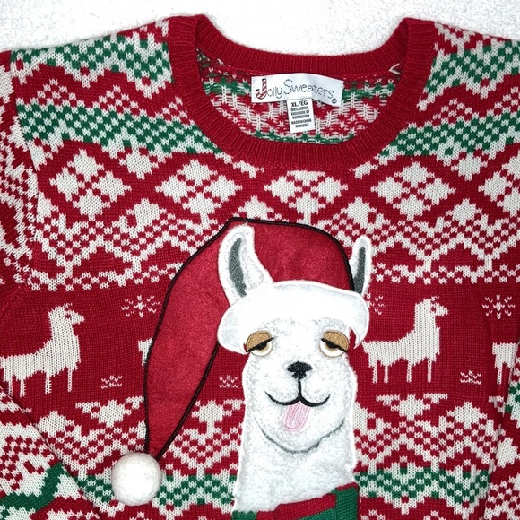 Jolly sweaters men’s xl ugly llama Christmas sweater - Picture 2 of 9